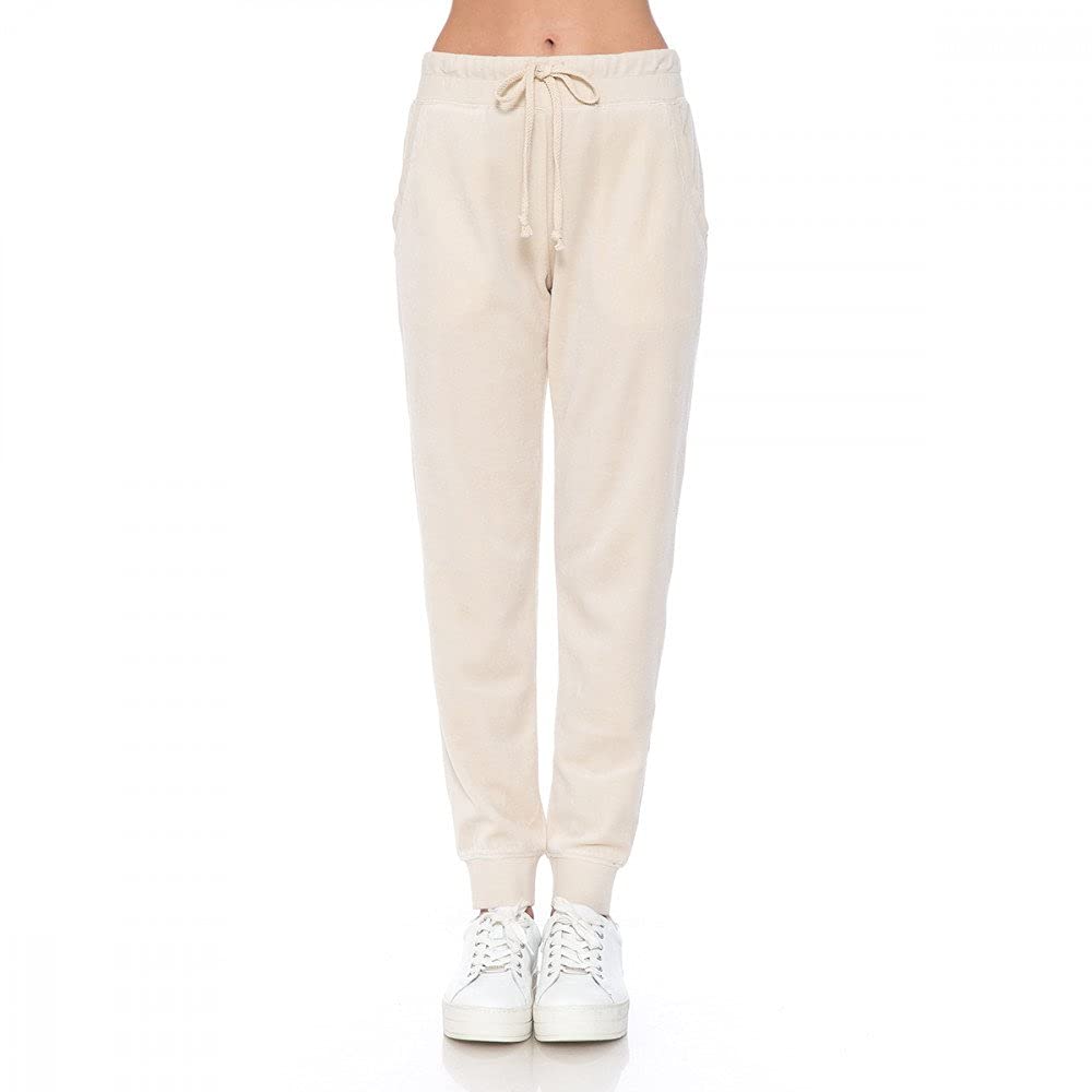 Women's Velvet Velour Jogger Pants with Drawstring & Pockets