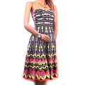 New Sexy Unique Print Mid Corset Strapless Tube Dress