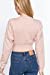 Women's Long Dolman Sleeve Crew Neck Waist Band Inner Fleece Terry Top