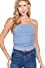 Womens-Drawstring Side Ruched Detail Tube Top