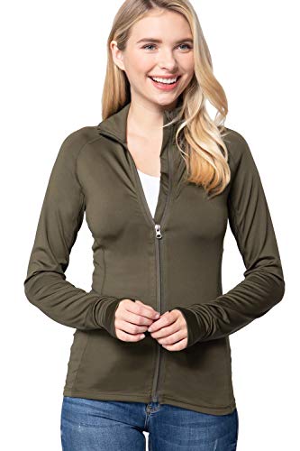 Women's Long Sleeve Zip Up Athletic Wear Sweater Work Out Jacket