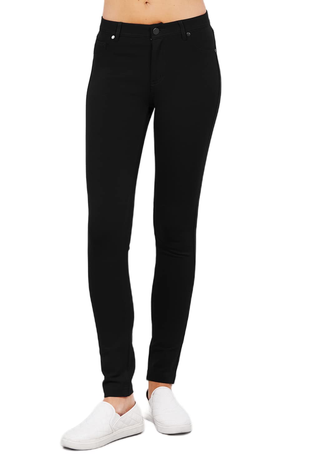 5 Pocket Shape Basic Solid Slim Fit Stretchy Skinny Long Thick Jegging Pants