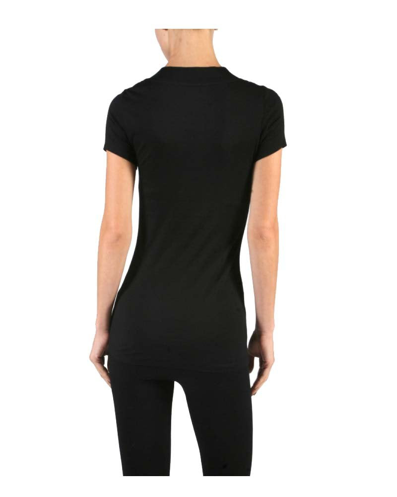 Hollywood Star Fashion Women's Deep V-Neck Short-Sleeve Shirt