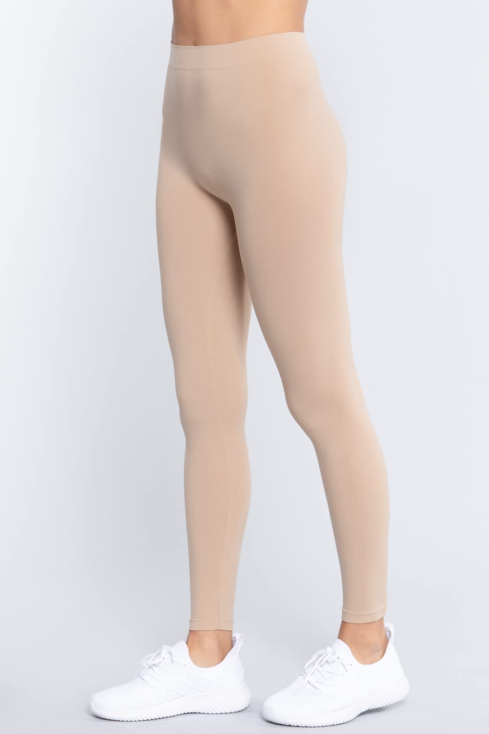 Khanomak Women's High Rise Elastic Waist Seamless Leggings