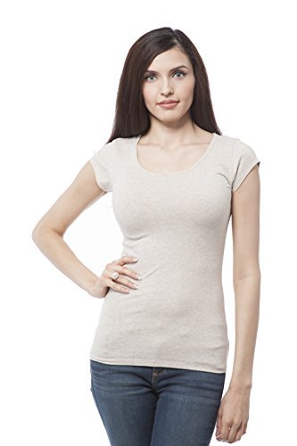 Women's Short Sleeve Basic Cotton Span Top Crop Back