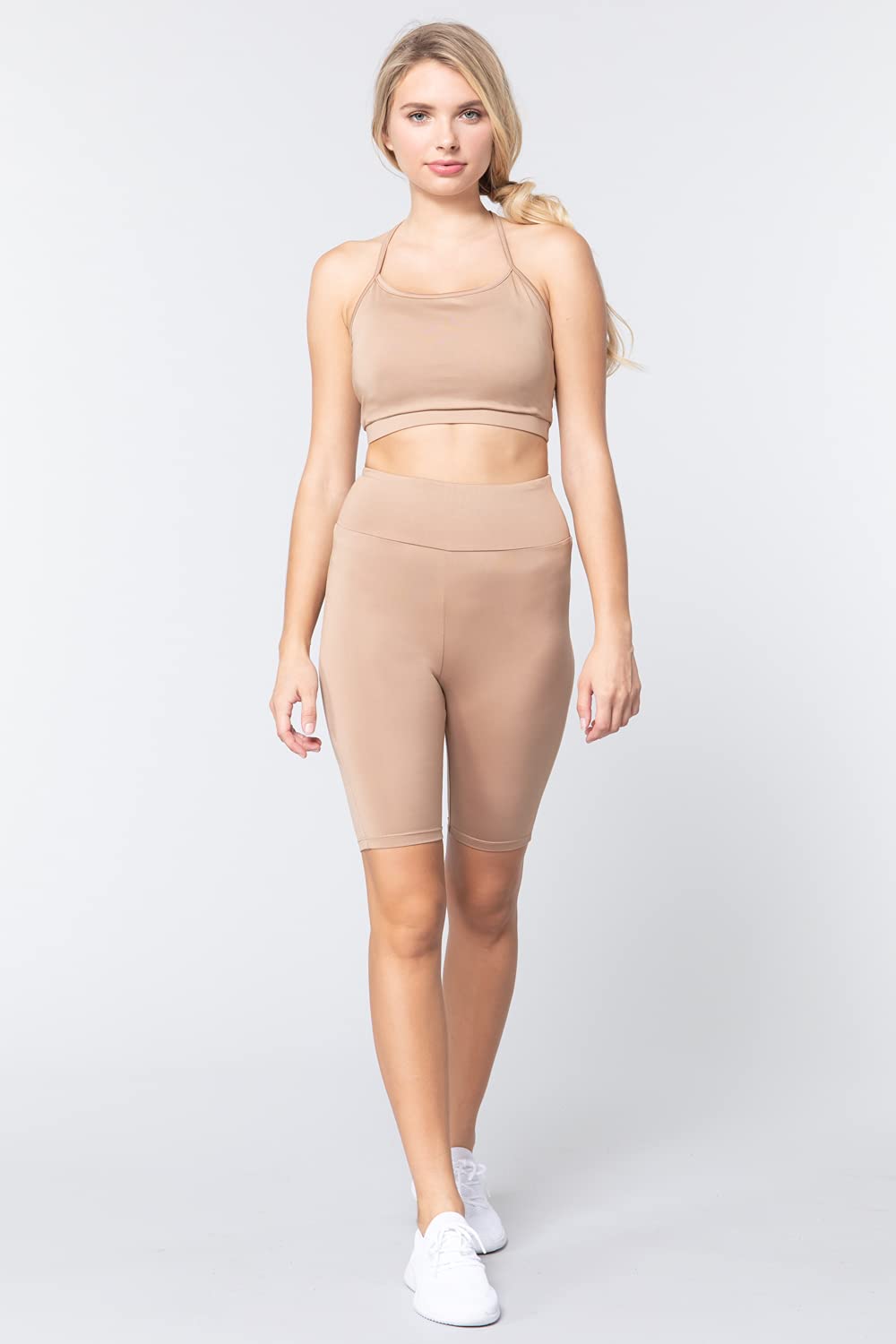 Khanomak Women's Biker High Waist Yoga Workout Shorts