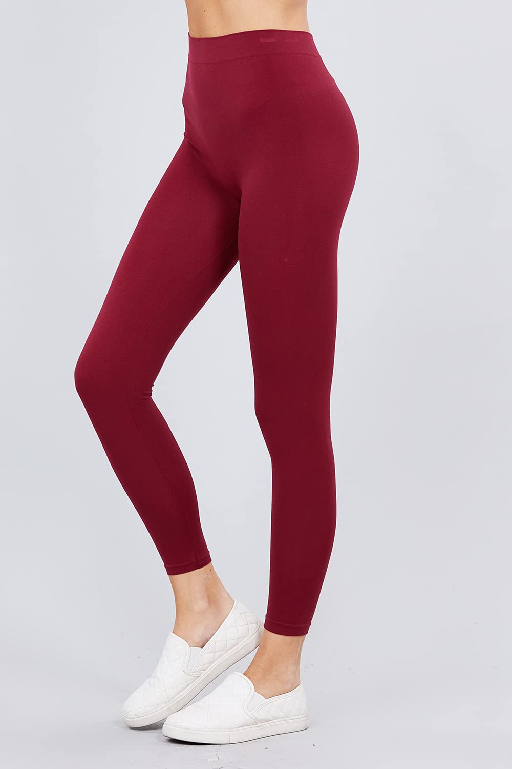 Khanomak Women's High Rise Elastic Waist Seamless Leggings