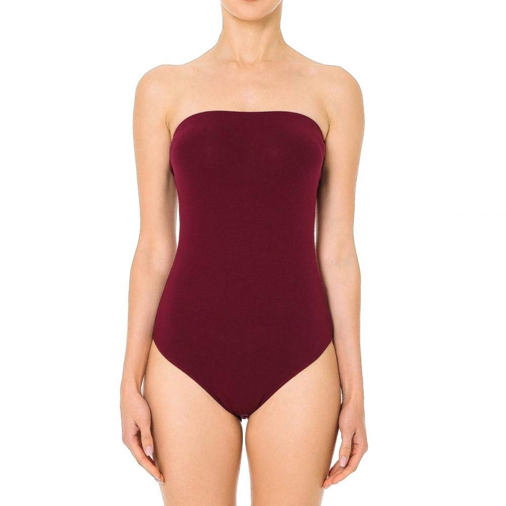 Women's Cotton Strapless Sexy Tube Bodysuit