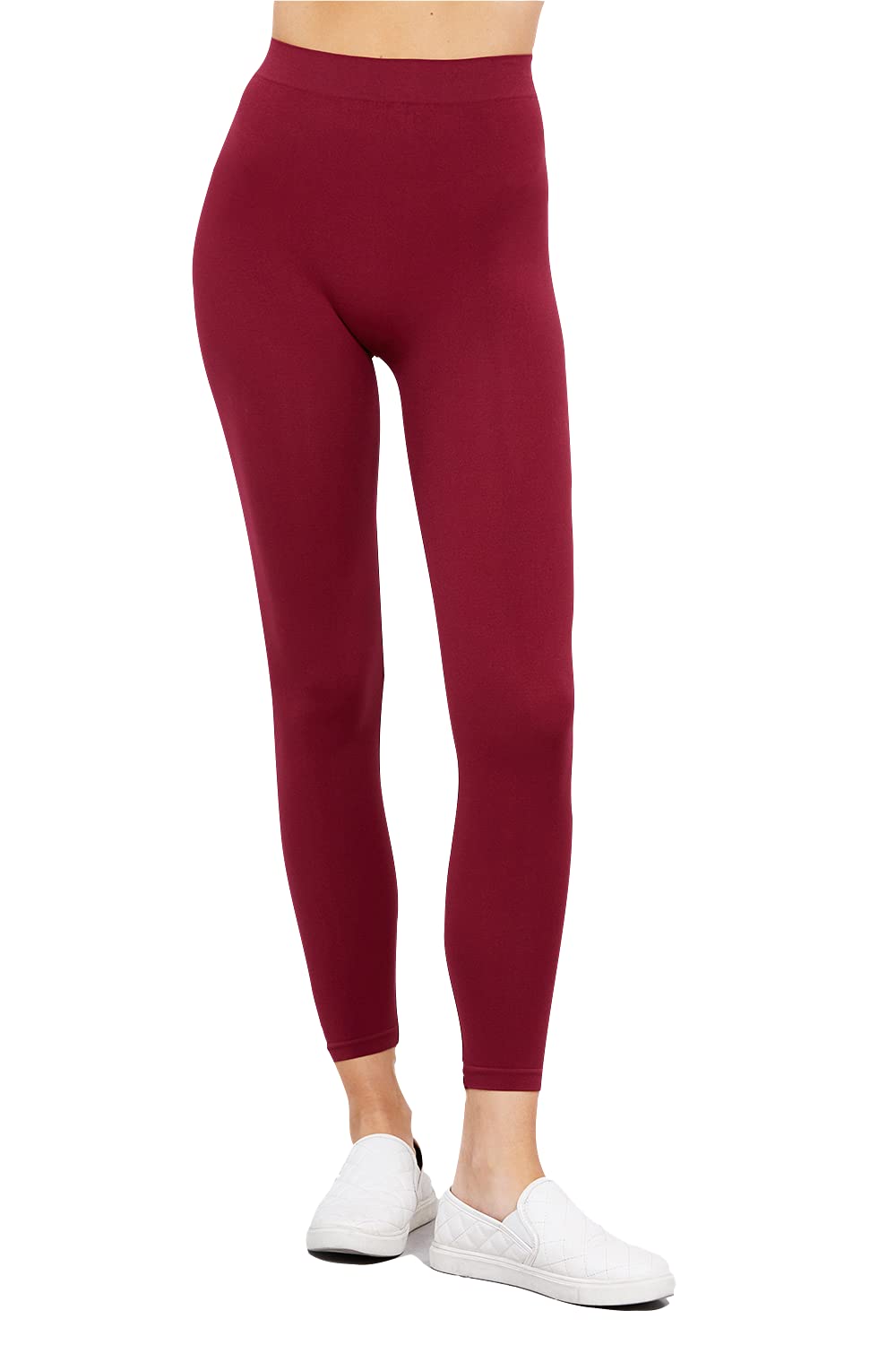 Khanomak Women's High Rise Elastic Waist Seamless Leggings