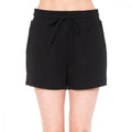 Khanomak Women's French Terry Active Shorts Rib at Waist Pocket Shorts