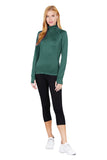 Women's Long Sleeve Zip Up Athletic Wear Sweater Work Out Jacket Mid Green Medium