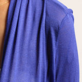 Women's Light Weight Flyaway Cardigan Shawl Collar Shrug with Drape Pockets Cardi Plus Size (1XL, Navy)