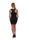 Hollywood Star FashiWomen's Mini Dress Stretch With Leather Straps