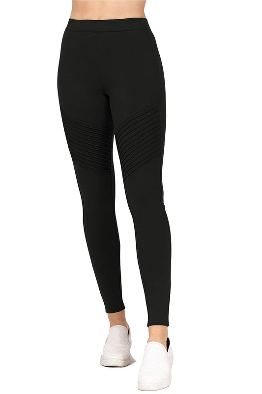 Khanomak Women's Pintuck Detail Long Ponte Pants