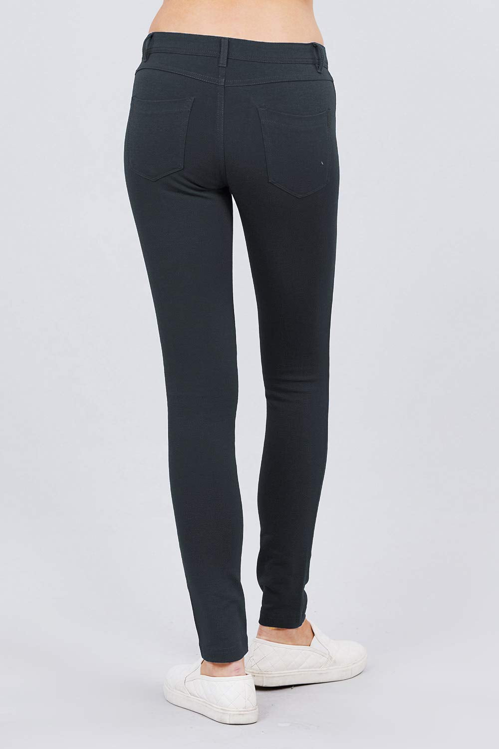 Khanomak 5 Pocket Shape Basic Solid Slim Fit Stretchy Skinny Long Thick Jegging Pants