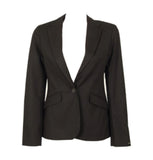 Solid Basic Blazer Jacket with One Gold Button