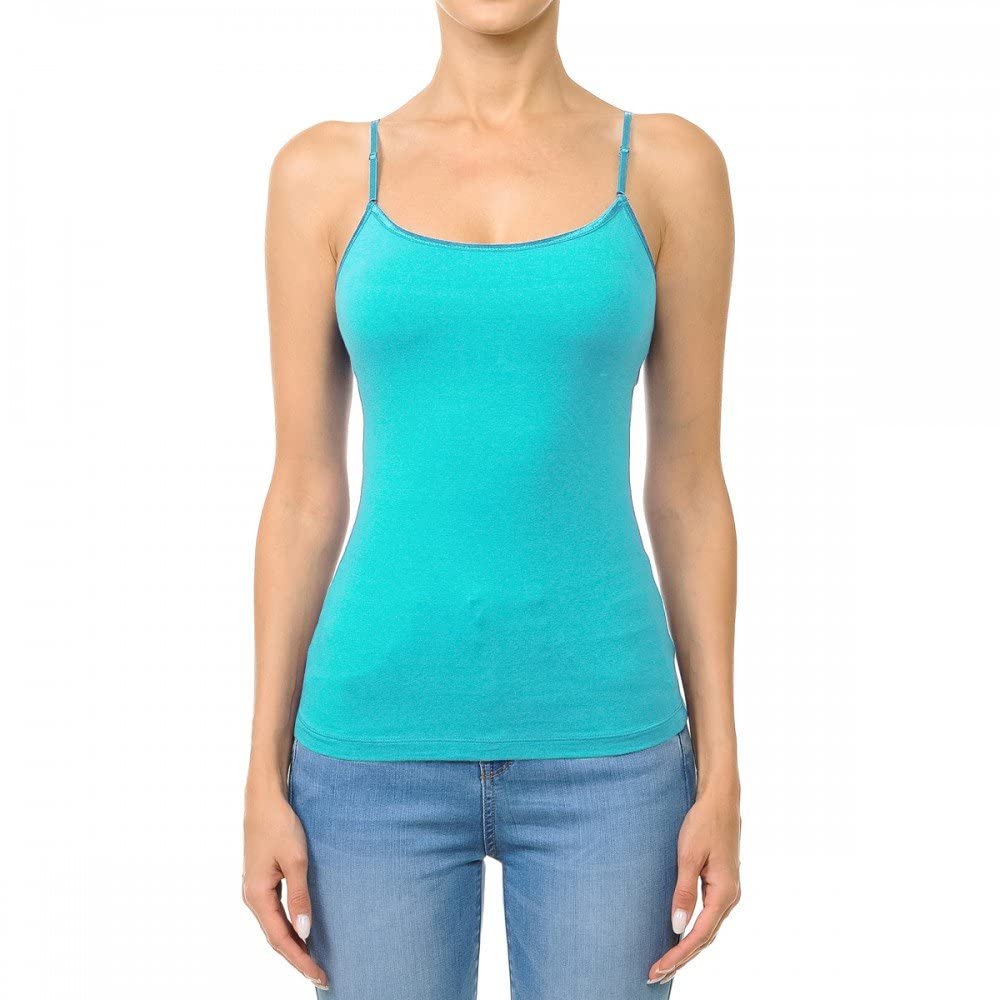 Women's Plus Size Camisole Tank Top with Built-In Shelf Bra & Adjustable Straps