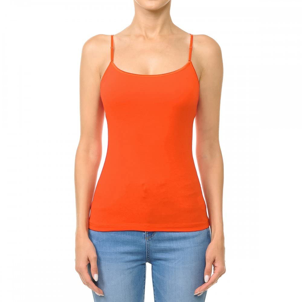 Women's Plus Size Camisole Tank Top with Built-In Shelf Bra & Adjustable Straps