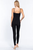 Womens-  Tube Cami Square Neck Spaghetti Strap Jumpsuit