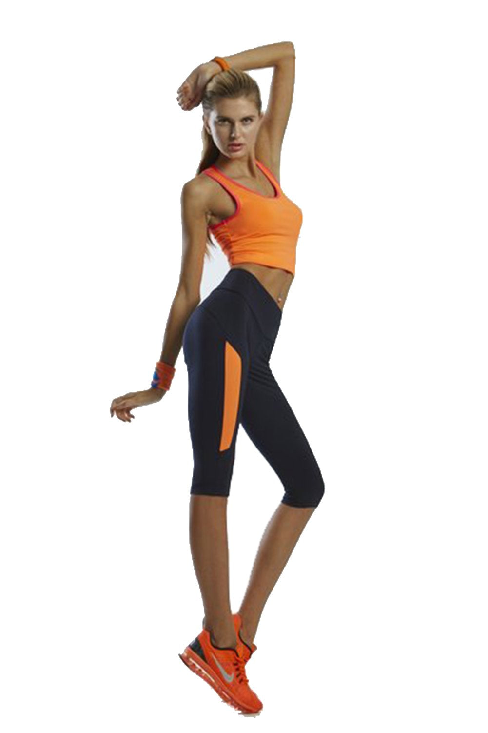 Hollywood Star Fashion Quick Dry Athletic Wear Sport Crop Capri Length Yoga Pants Leggings