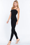 Womens-  Tube Cami Square Neck Spaghetti Strap Jumpsuit