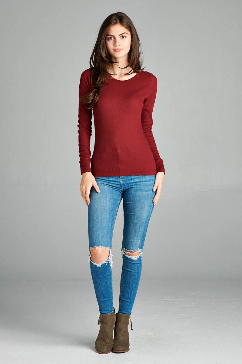 Khanomak Women's Long Sleeve Crewneck Thermal Top Shirt