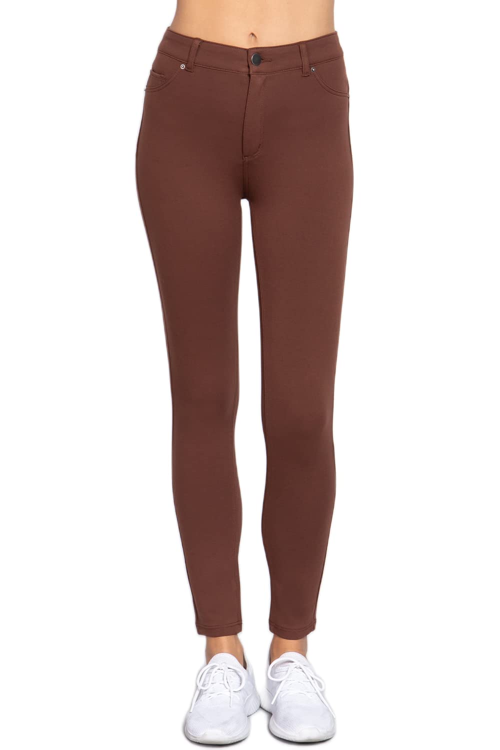 Khanomak 5 Pocket Shape Basic Solid Slim Fit Stretchy Skinny Long Thick Jegging Pants