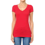 Women's Short Sleeve V-Neck Casual Basic Tee Tank T-Shirt