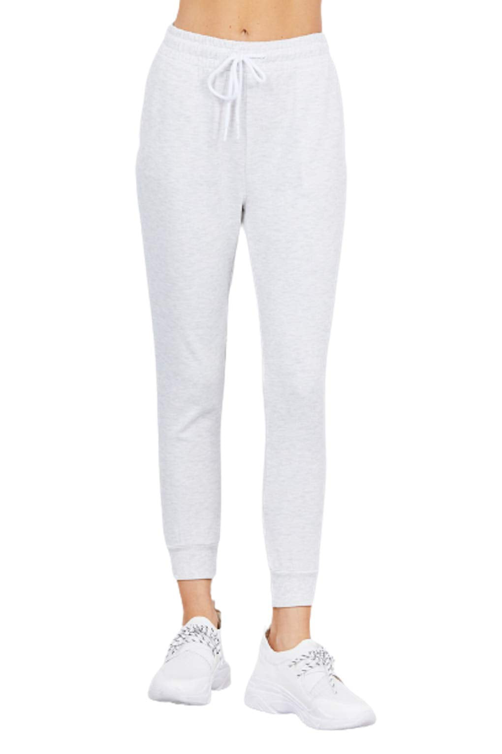 Women's Active Yoga French Terry Black Sweatpants Workout Joggers Pants