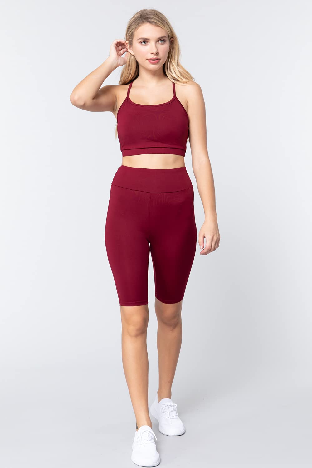 Khanomak Women's Biker High Waist Yoga Workout Shorts