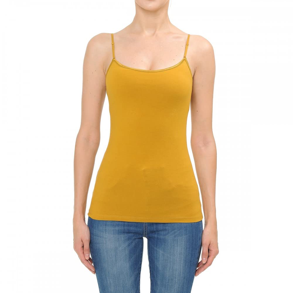 Women's Plus Size Camisole Tank Top with Built-In Shelf Bra & Adjustable Straps