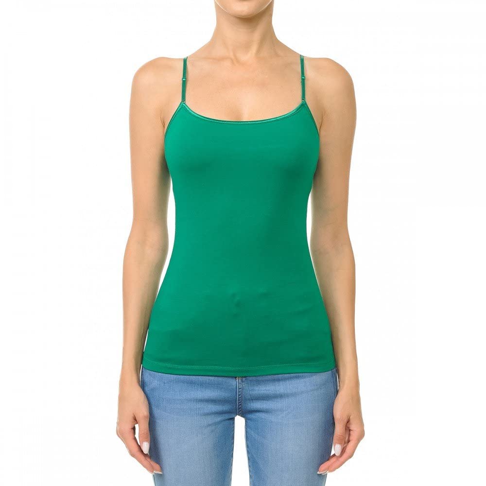 Women's Plus Size Camisole Tank Top with Built-In Shelf Bra & Adjustable Straps
