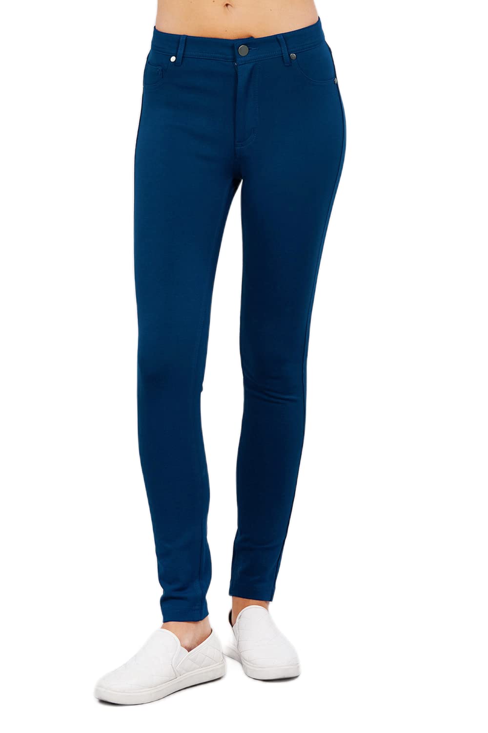 5 Pocket Shape Basic Solid Slim Fit Stretchy Skinny Long Thick Jegging Pants