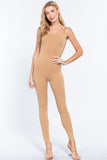 Womens-  Tube Cami Square Neck Spaghetti Strap Jumpsuit