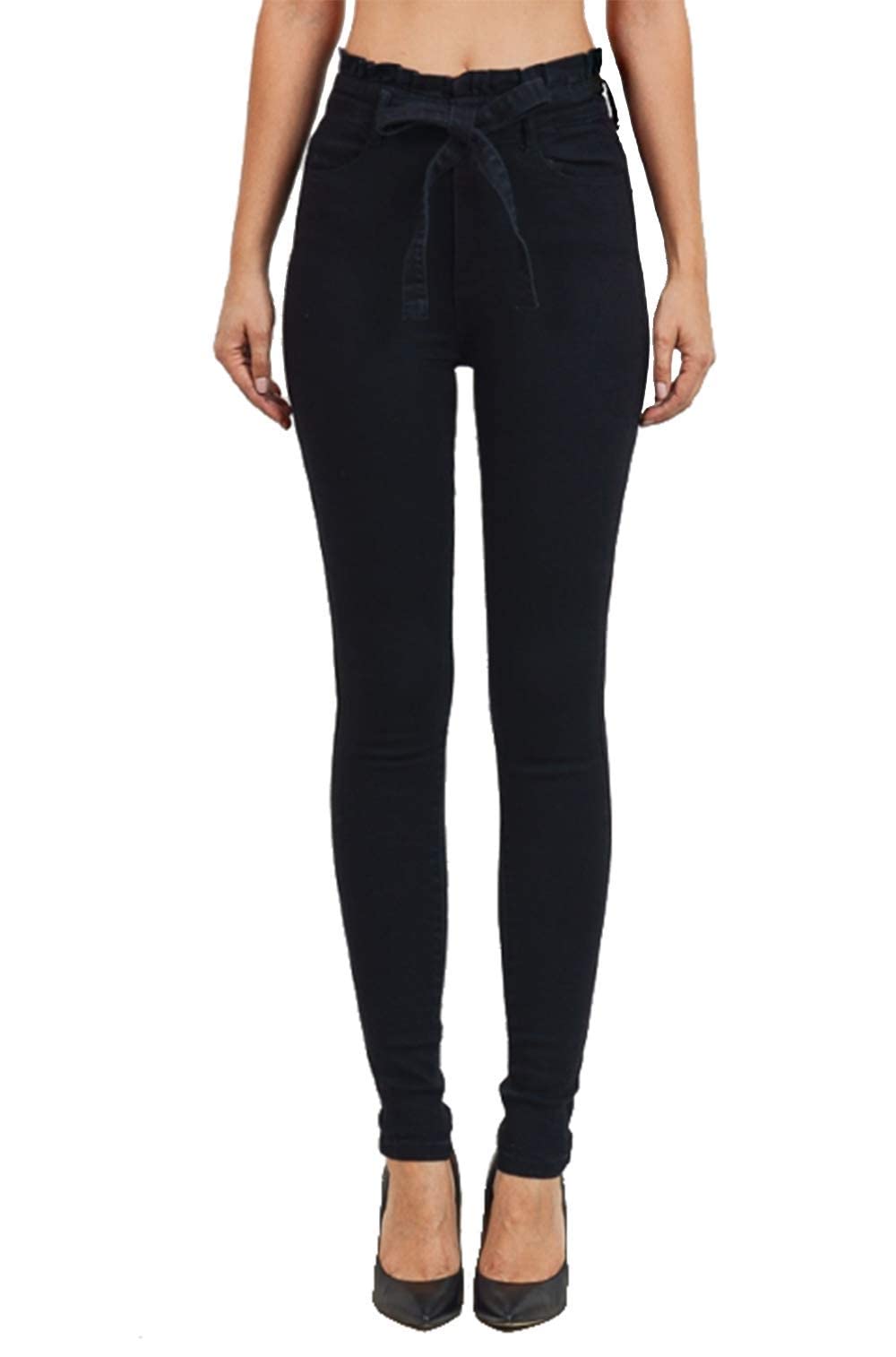Women's Paperbag High waist Slim Jeans Pants