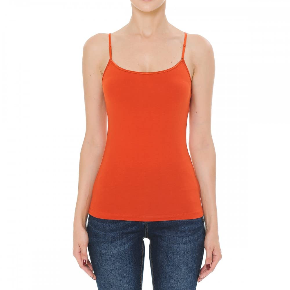 Women's Plus Size Camisole Tank Top with Built-In Shelf Bra & Adjustable Straps