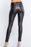 Faux Leather High Waist PU Long Hip Push Up Shaping Leather Pants