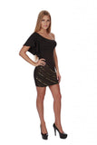 Hollywood Star Fashion Women's One Shoulder Tunic Sequins Mini Dress