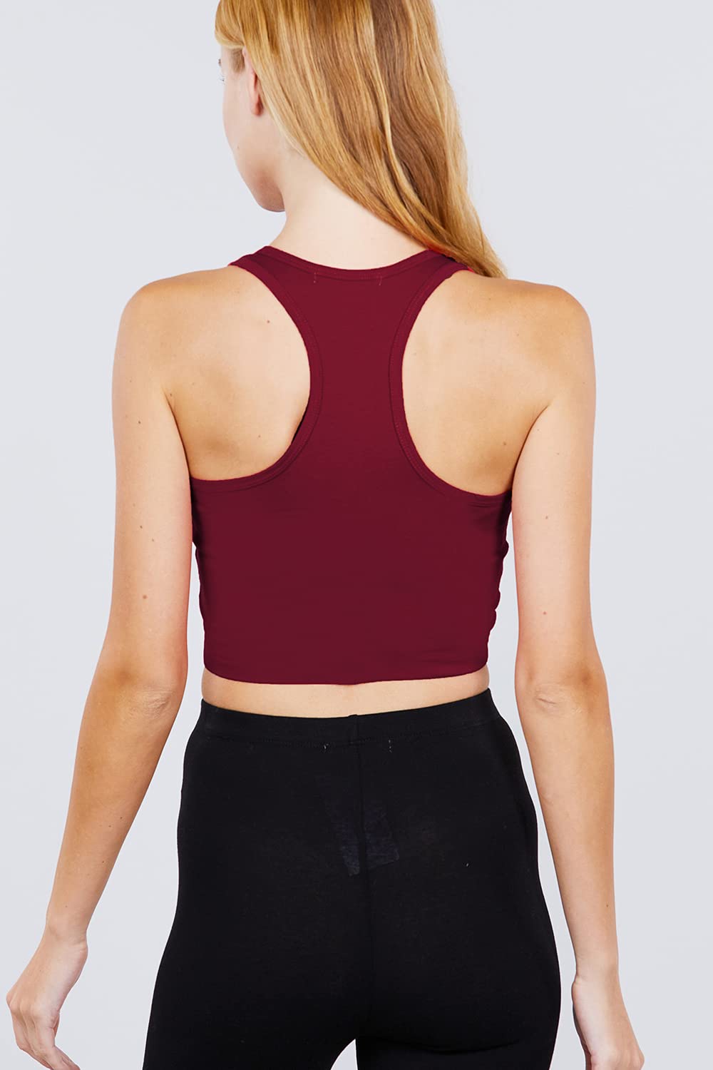 Khanomak Women's Basic Cropped Scoop Neck Tank Top1