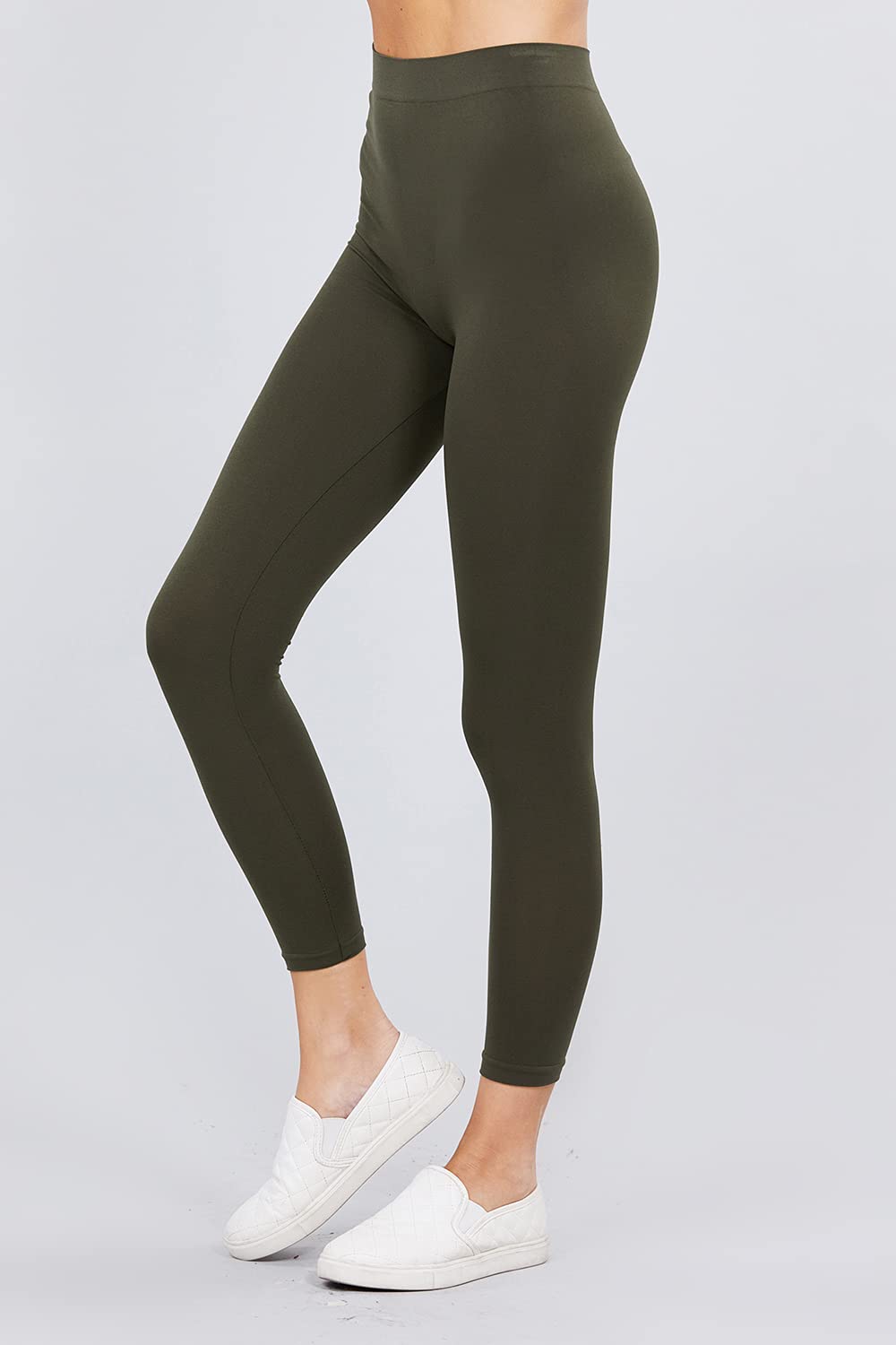 Khanomak Women's High Rise Elastic Waist Seamless Leggings