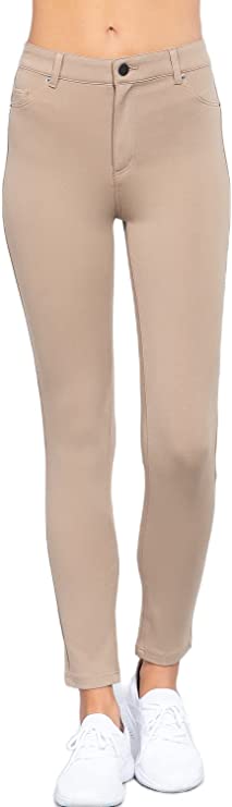 Khanomak 5 Pocket Shape Basic Solid Slim Fit Stretchy Skinny Long Thick Jegging Pants