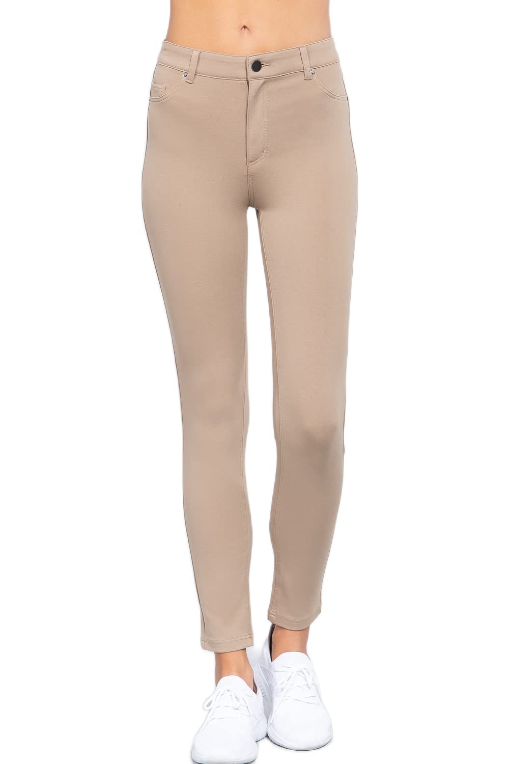 5 Pocket Shape Basic Solid Slim Fit Stretchy Skinny Long Thick Jegging Pants