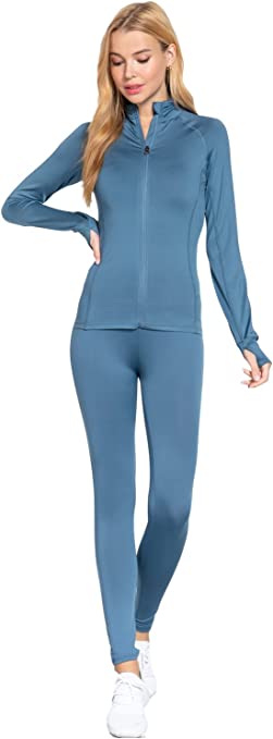 Women's Long Sleeve Zip Up Athletic Wear Sweater Work Out Jacket
