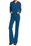 Hollywood Star Fashion Women's Cotton French Terry Jacket & Pant Tracksuit Set (2XL, Navy)