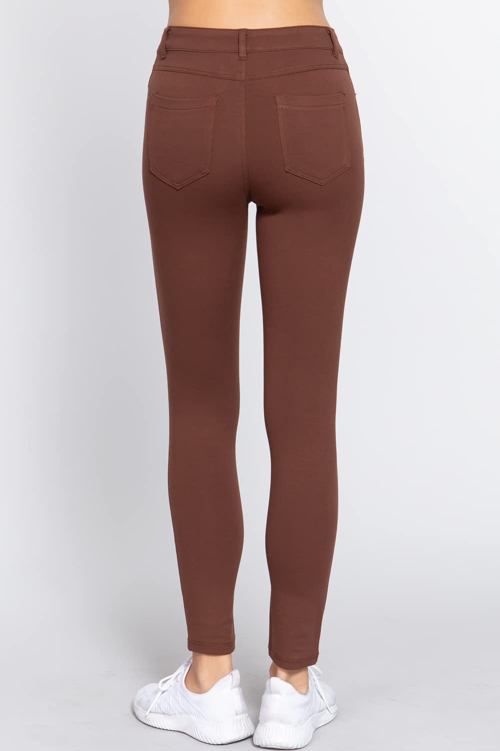 5 Pocket Shape Basic Solid Slim Fit Stretchy Skinny Long Thick Jegging Pants