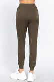 Women's Waistband With String Slub French Terry Jogger Pants