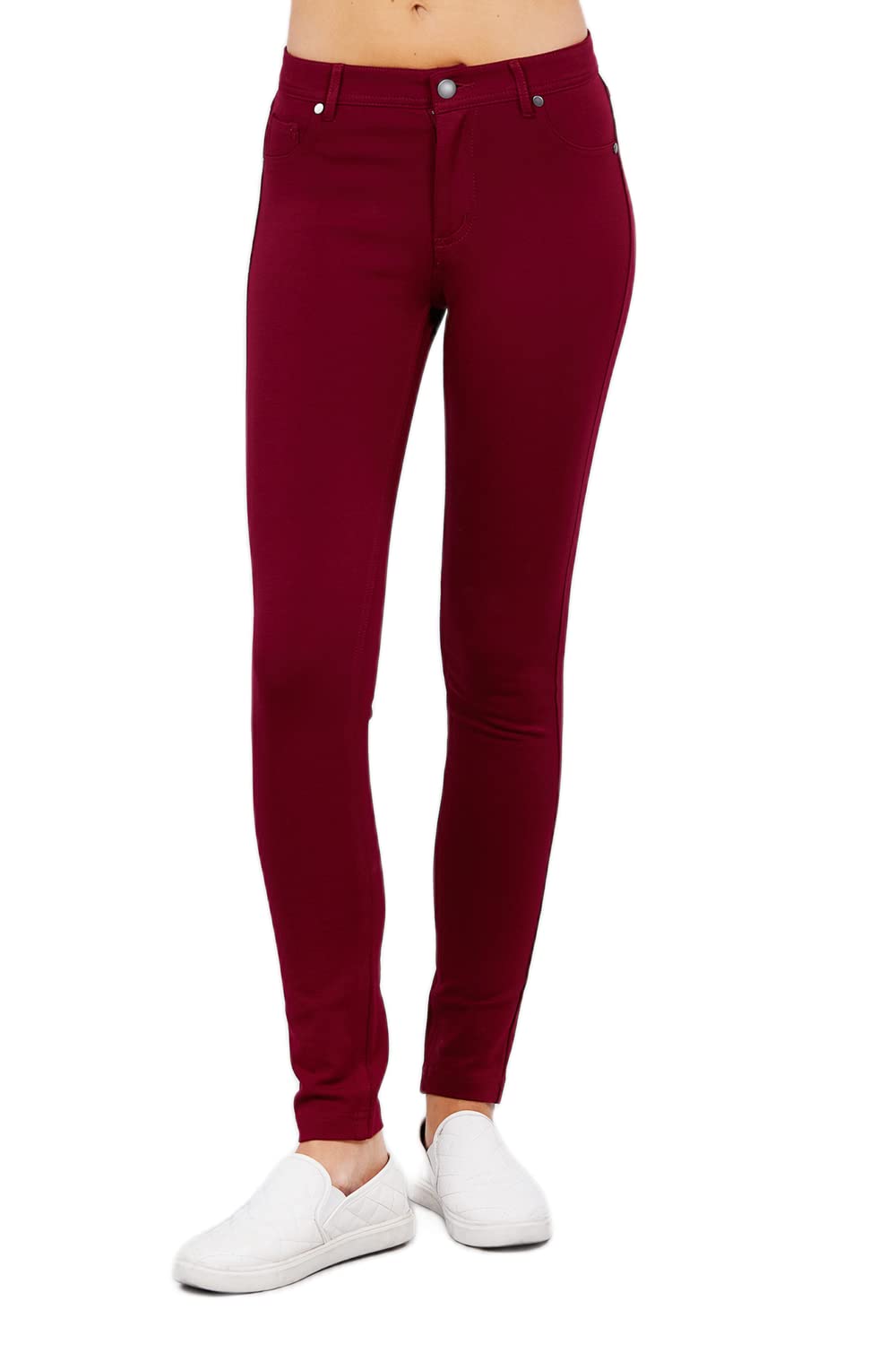 5 Pocket Shape Basic Solid Slim Fit Stretchy Skinny Long Thick Jegging Pants