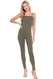 Womens-  Tube Cami Square Neck Spaghetti Strap Jumpsuit