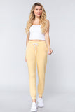 Women's Waistband With String Slub French Terry Jogger Pants