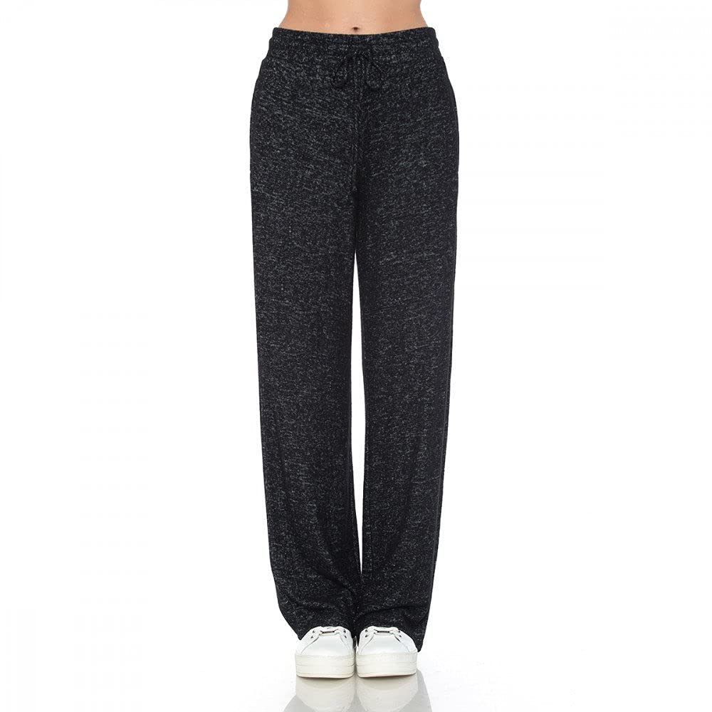Women's Brushed Hacci Wide Leg Stretchy Drawstring Lounge Pants